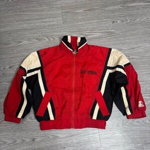 Vintage Detroit Red Wings Full Zip Starter Windbreaker Jacket NHL Youth Sz Large